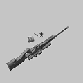 High Precision Tactical Rifle With Green Stock Black Scope Magazine And Bullets