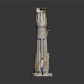 Ancient Style Stone Columns With Various Designs And Scale Human Figure 3d model