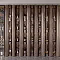 Modern Luxury Wine Cabinet Design With Multiple Shelves Displaying Wine Bottles