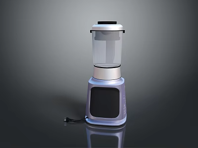 Modern Sleek Kitchen Electric Appliance With Transparent Container Silver Purple Base And Black Control Panel 3d model
