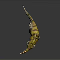 Dinosaur 3D Model Standing With Colorful Head Crest Yellow Green Purple Body