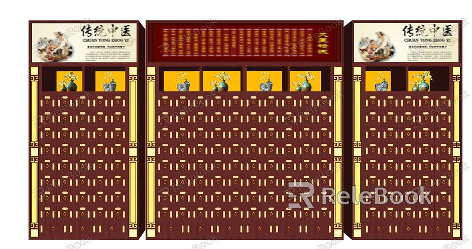 Shelf display cabinet Chinese medicine cabinet hundred sub-cabinet model