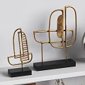 Modern Ornamental Decor Collection with Metal Marble Coral Picture Frames Books Geometric Shapes on Shelf
