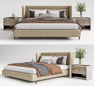 Modern Double Bed 3d model