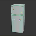 White Double Door Refrigerator With Colorful Decorative Stickers For Home Use