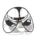 Outdoor Hammock With Circular Black Frame Mesh Design For Garden Relaxation