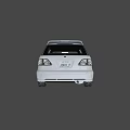 White Station Wagon Car With Sporty Red Black Rims And Front Headlights Design