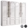 White Dresser with Multiple Doors Drawers Glass Doors and Open Shelves in Sleek Design