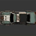 Futuristic Modified Blue And White Police Car With Armored Details And Roof Equipment