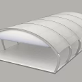 Modern Transparent Canopy with Curved Metal Frame Structure for Outdoor Patio Shade Solution
