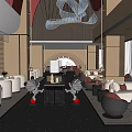Modern Reception Area Hotel Lobby 3d model