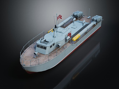 modern warship ship 3d model