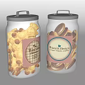 Ceramic Storage Jars With Biscuits And Design Labels For Kitchen Storage 3d model