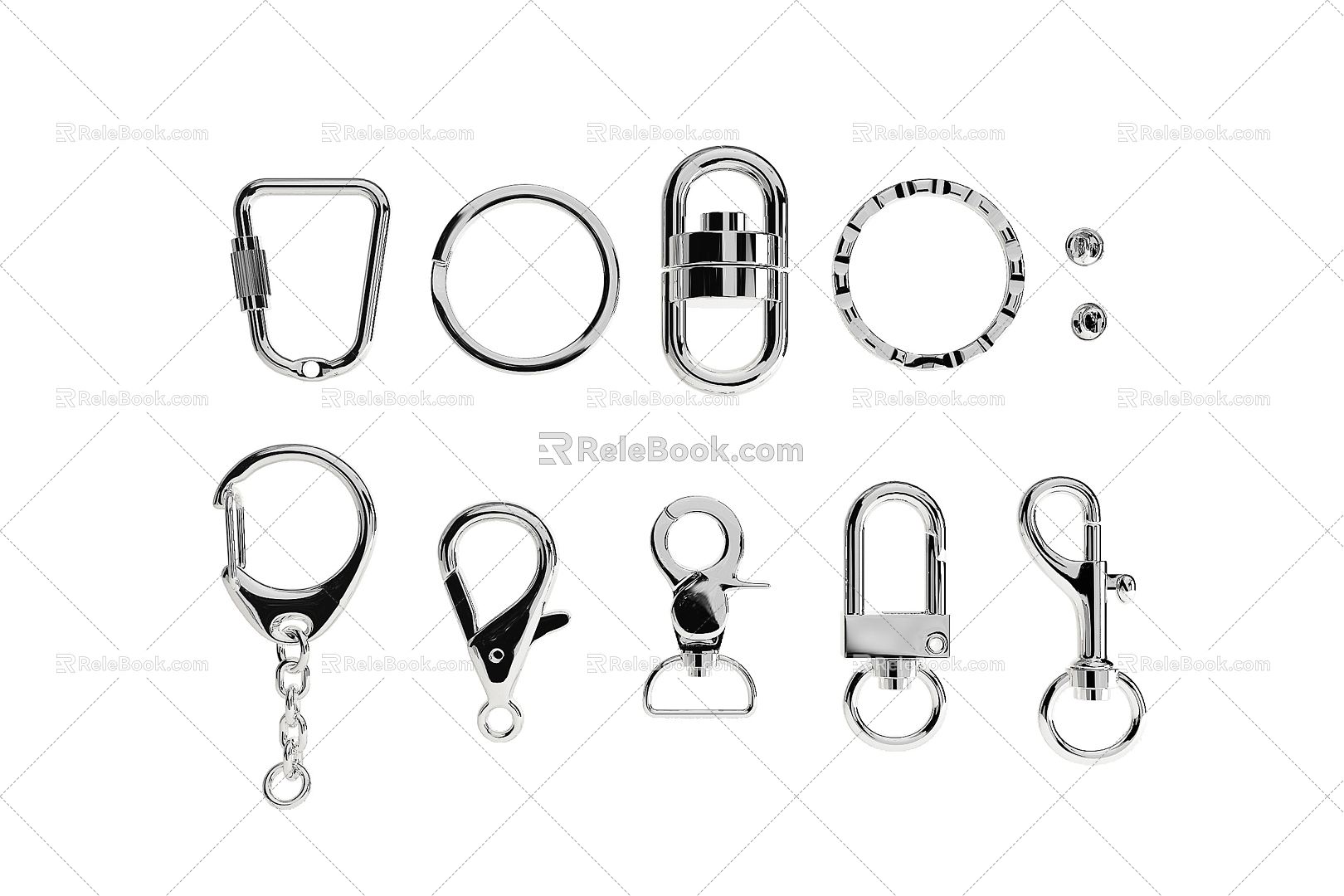 Modern Keychain Keychain Lock Iron Ring 3d model