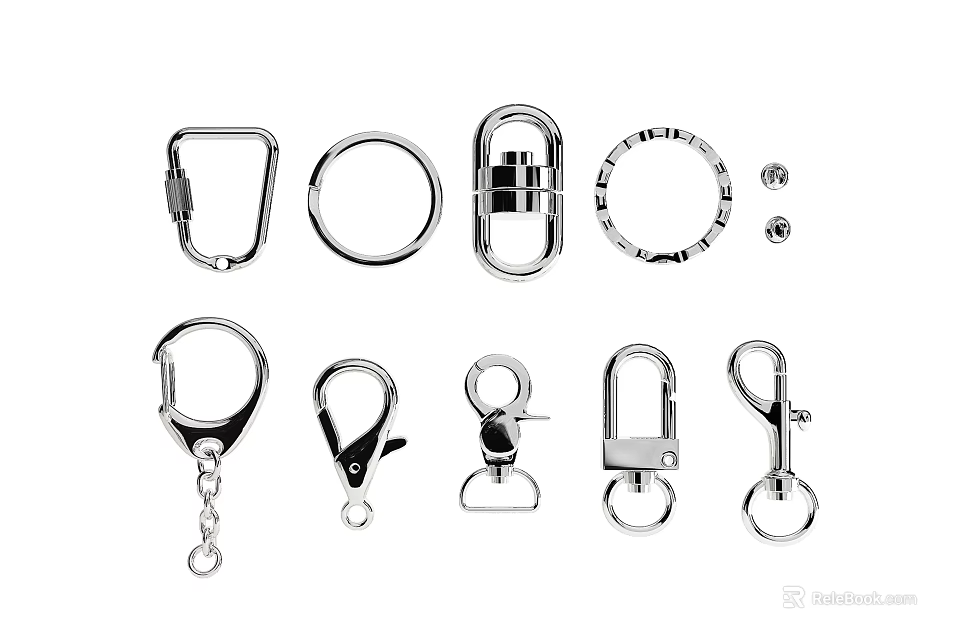 Assorted Metal Jewelry Findings Including Clasps Hooks Rings And Links For Crafting 3d model 
