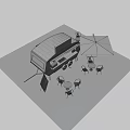 Modern Donut Food Truck With String Lights Display Window And Outdoor Seating