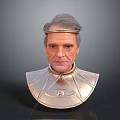 Male Character 3D Model With Headband And Metallic Shoulder Armor