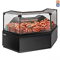 Black Glass Commercial Kitchen Display Cabinet With Sausages For Food