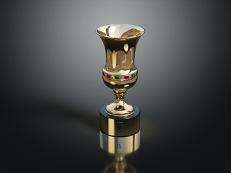 Modern Trophy Gold Cup Art Trophy Animal 3d model