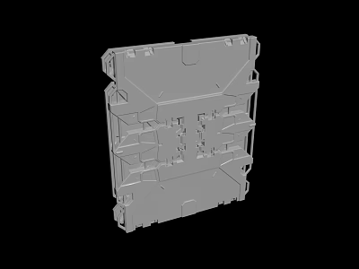 Gray Mechanical Frame Structure With Multiple Holes And Connecting Parts 3d model