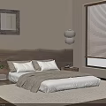 Elegant Modern Bedroom Interior Design With Wooden Headboard Soft Rug And Wall Art