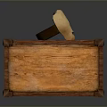 Wooden Storage Box With Brass Skull Decor And Fleur De Lis Symbol