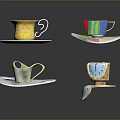 Colorful Creative Mugs With Unique Coasters For Daily Household Use