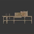 Wooden Display Shelves With Multiple Layers Varied Heights And Platform Design