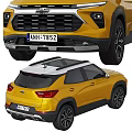 Yellow Chevrolet SUV Modern Exterior Design Shown In Front And Side Views