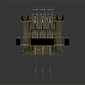 Tactical Military Weapon With Multiple Barrels Metal Base And Mounted Stand