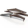 Architectural Wooden Structural Brackets With Triangular Trusses For Building Supports