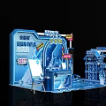 Open Modern Science Laboratory With Technology Display And Oxygenated Water Setup 3d model