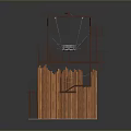 Unique Wooden Multi Level Building With Staircase Railing And Swing Chairs