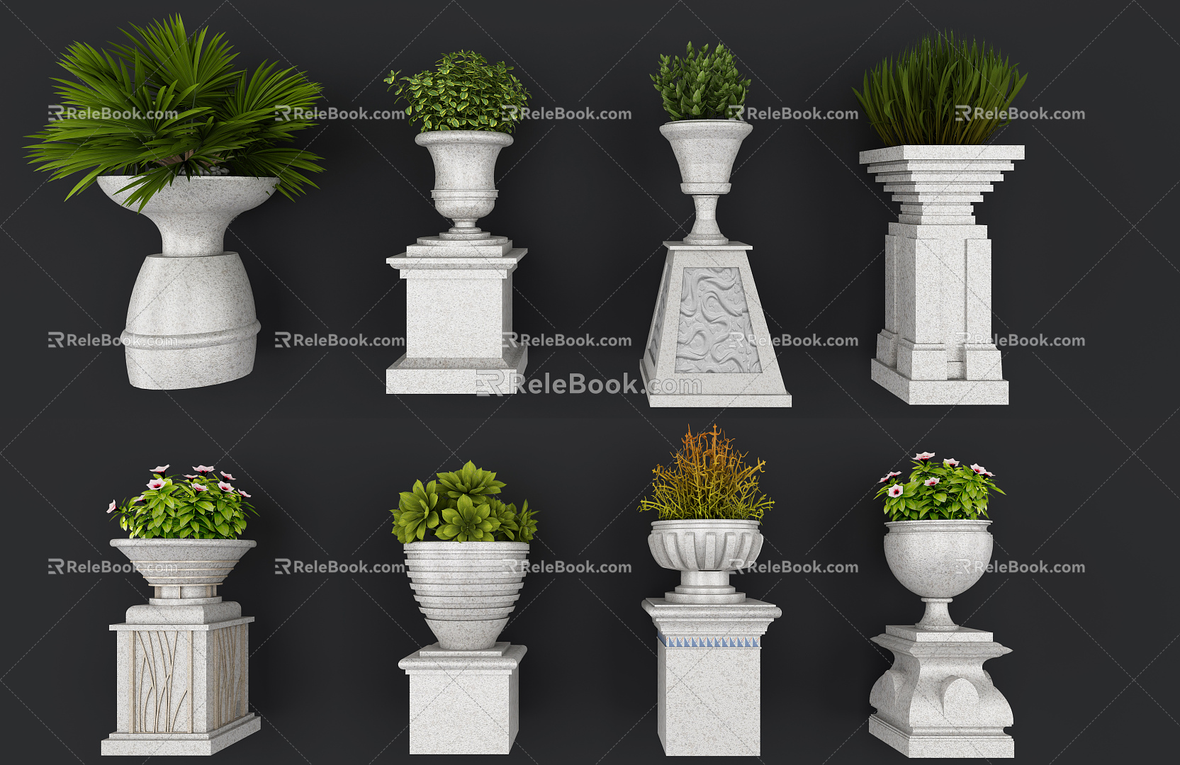 European Style Flower Bowl Flower Bowl Flower Pot Potted Plant Combination model