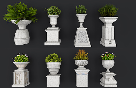 European Style Flower Bowl Flower Bowl Flower Potted Plant Combination 3d model