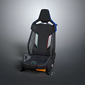 Modern Sporty Airplane Seat With Black Blue Red Accents And Ergonomic Design Structure