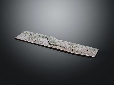 Long Strip Shaped Ancient Bronze Artifact With Carved Patterns Under Focused Lighting On Dark Background 3d model