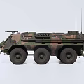 Military Armored Functional Vehicle With Camouflage Paint Six Wheeled Design And Roof Turret