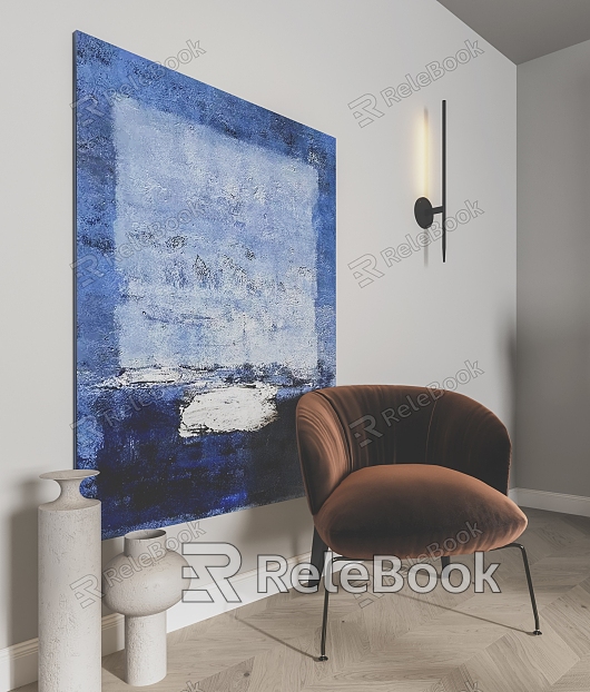 Abstract Hanging Painting Blue Hanging Painting Frameless Painting Cream Style Art Hanging Painting Wall Decoration Wall Decoration Casual Chair model