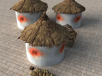 Modern Granary Grain Grass Wine Tank 3d model