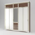 Modern Wardrobe Design With Mirrored Doors Wooden Panels And Gold Accents