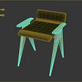 Modern Accent Chair With Green Upholstered Seat Wooden Armrests And Tapered Legs Design