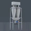 Industrial Cyclone Separator With Dual Cone Metal Frame Square Top Inlet And Bottom Outlet