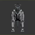 Futuristic Mechanical Dog Creature With Blue Accents And Back Mounted Device