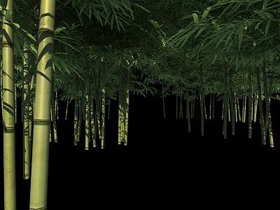Lush Bamboo Forest with Tall Green Stalks and Dense Leaves 3d model