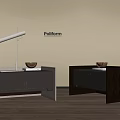 Contemporary Bedside Tables In Different Colors With Wooden Bowl Book And Floor Lamp
