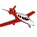 Stylish Red And White Airplane With Streamlined Design 3d model