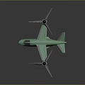 Green Modern Drone Model With Dual Propellers And Streamlined Body Design