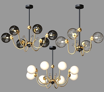 Bronze Chandelier Metal Chandelier Balcony Study Room Atmospheric Round Dining Room Living Room Hotel Retro Light Luxury Designer Nordic Bedroom Bar Personality 3d model