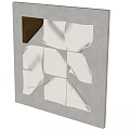 Modern Wall Decor With White And Brown Shaped Panels Arranged On Wall